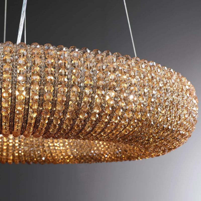 Sparkle Crystal Round LED Chandelier 59"-Fullstarlighting