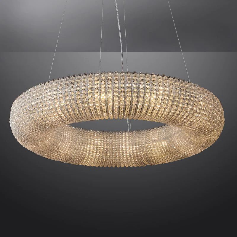 Sparkle Crystal Round LED Chandelier 41"