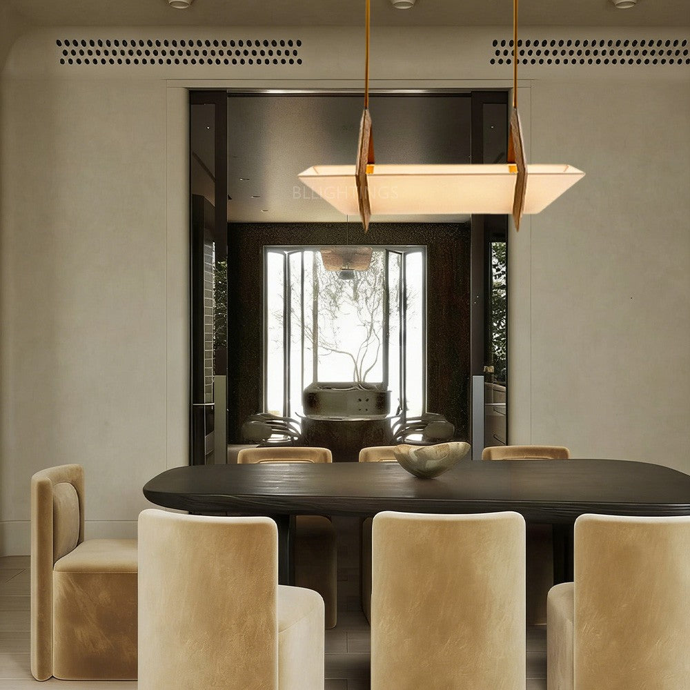 Spencer Fabric Linear Chandelier-Fullstarlighting