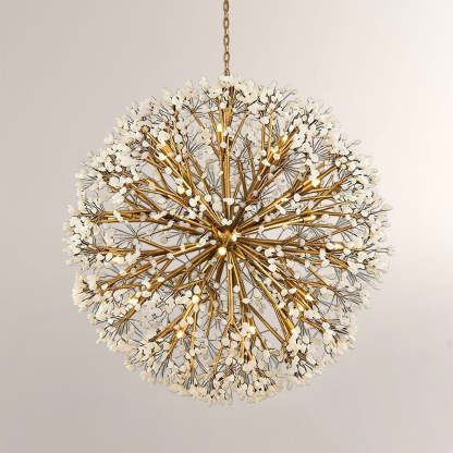Spherical Thirty-Light Stone Quartz Chandelier-Fullstarlighting