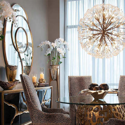 Spherical Thirty-Light Stone Quartz Chandelier-Fullstarlighting