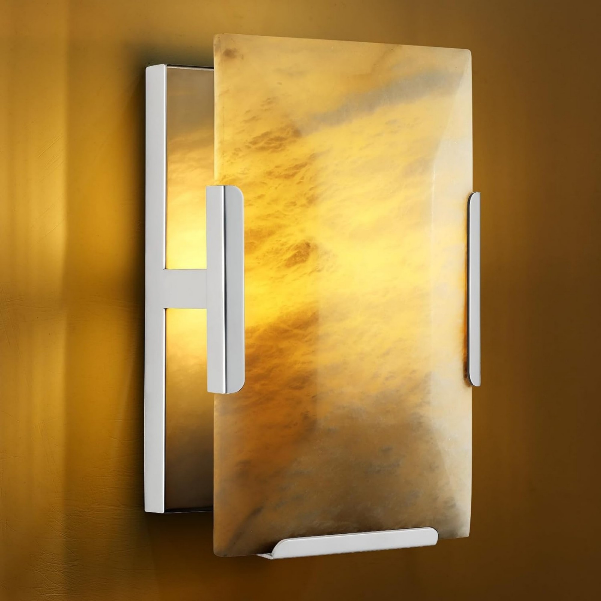 Square Marble Slice Wall Sconce 9.8"