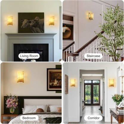 Square Marble Slice Wall Sconce 9.8"