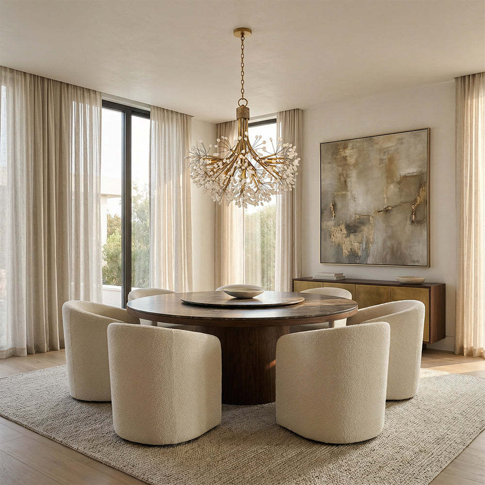 Stone Quartz Nine-Light Chandelier-Fullstarlighting