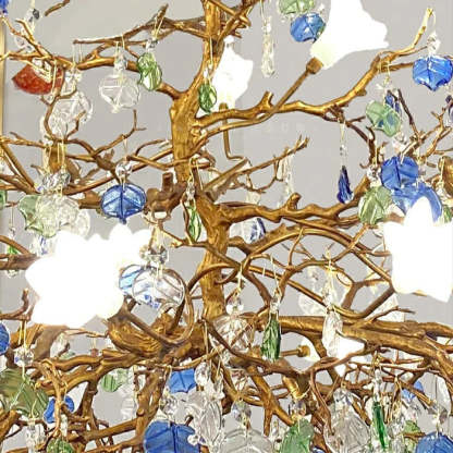 Stylish Colored Glaze Flower Crystal Chandelier-Fullstarlighting