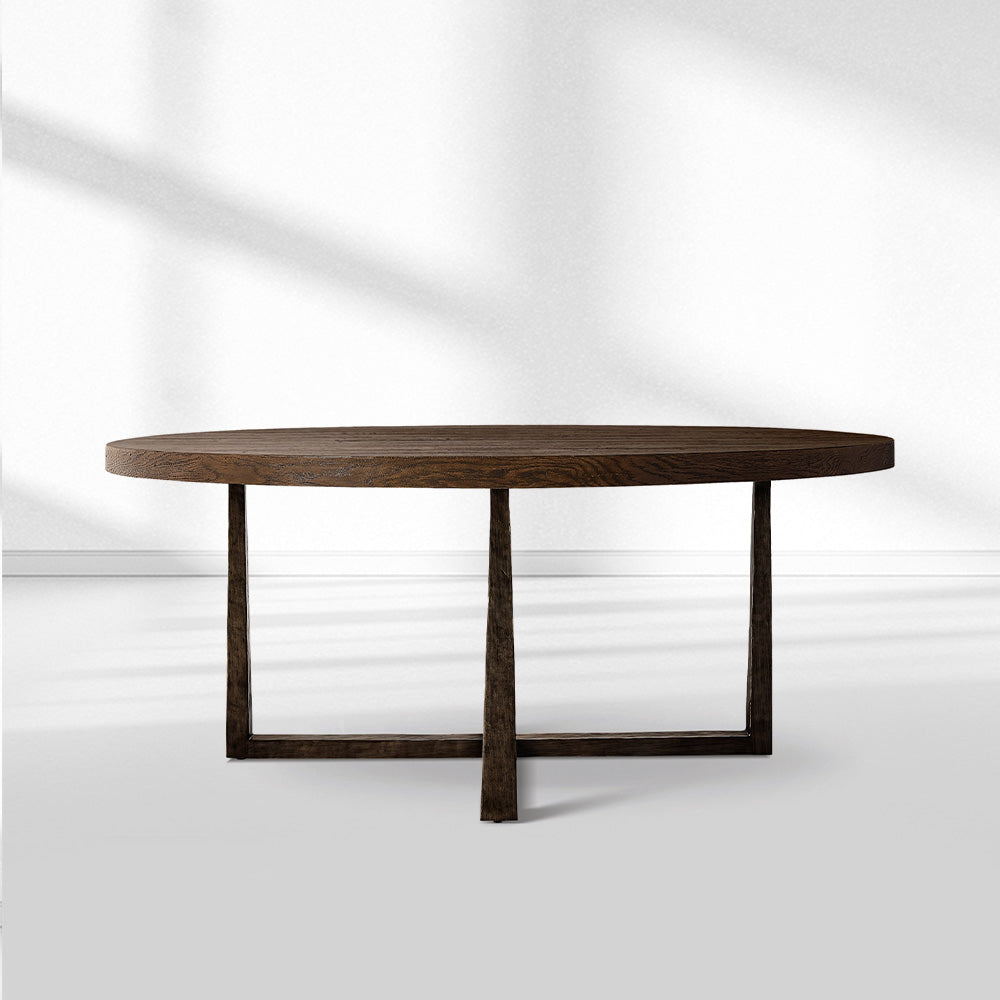 T-Brace Round Dining Table-Fullstarlighting