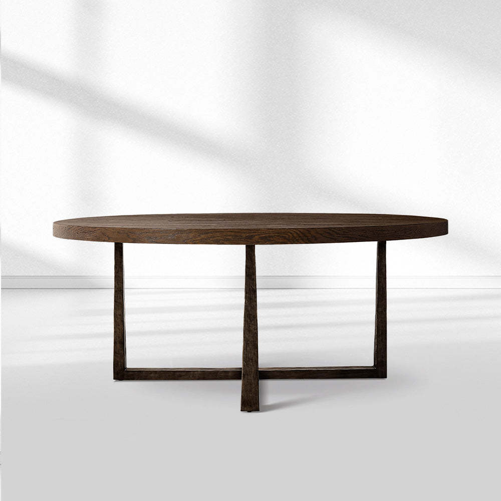 T-Brace Round Dining Table-Fullstarlighting