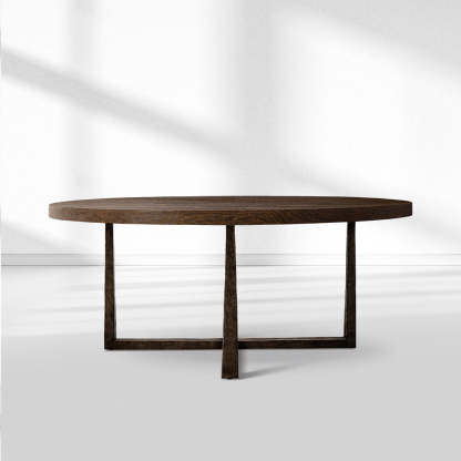 T-Brace Round Dining Table-Fullstarlighting