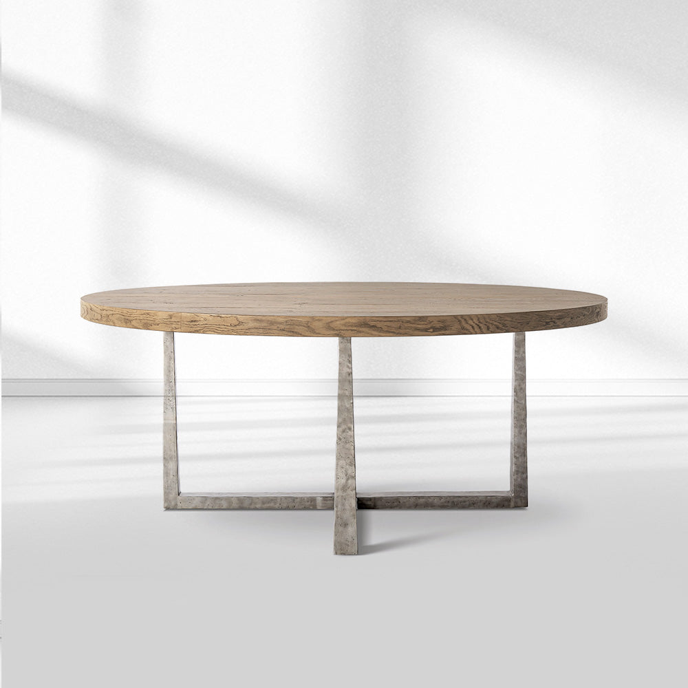 T-Brace Round Dining Table-Fullstarlighting