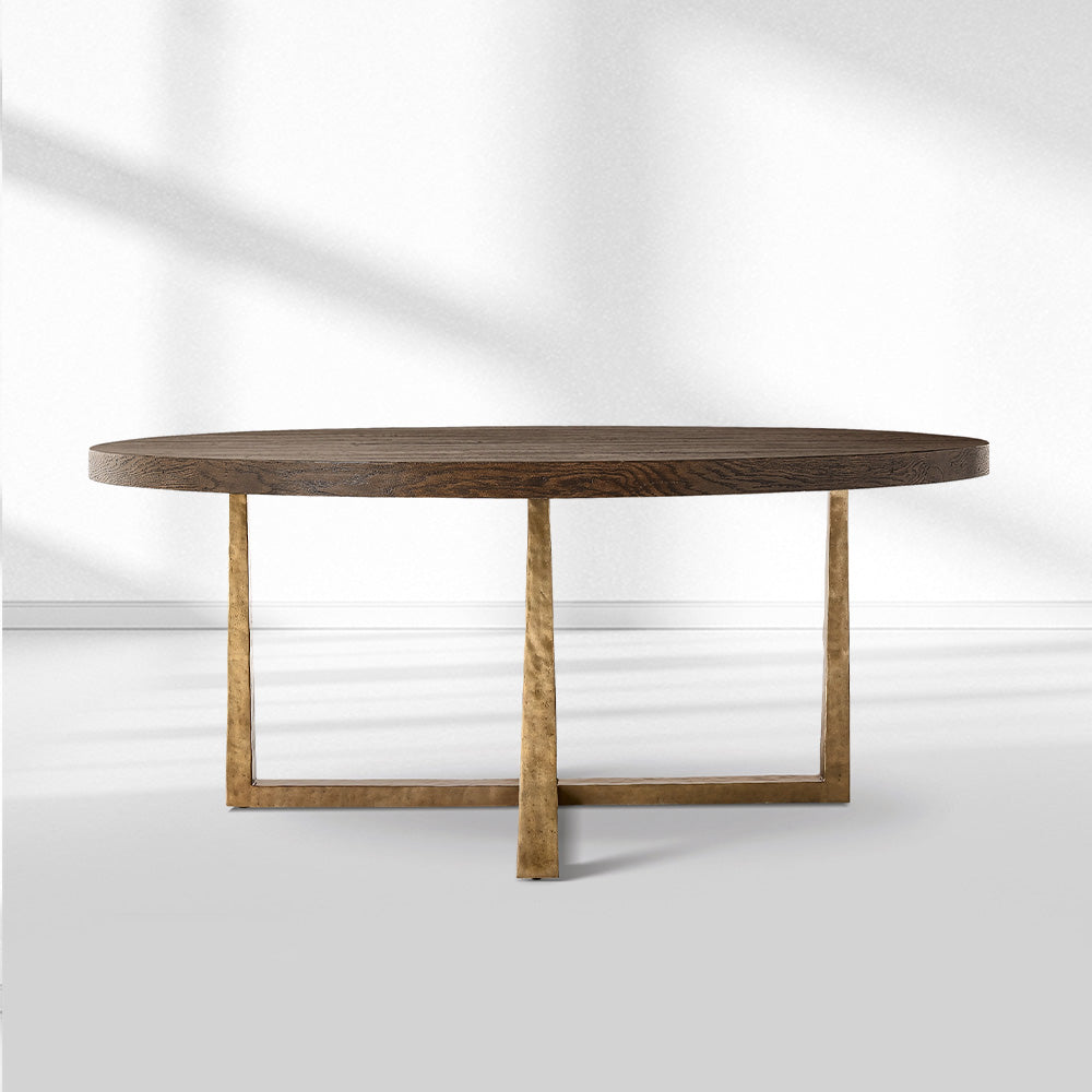 T-Brace Round Dining Table-Fullstarlighting