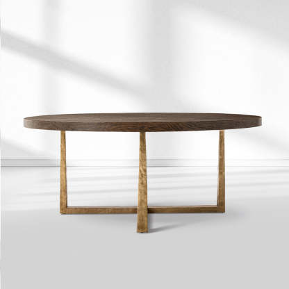 T-Brace Round Dining Table-Fullstarlighting