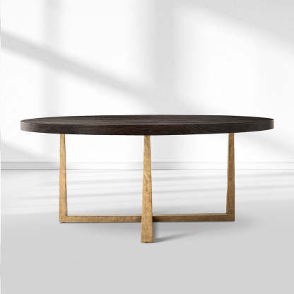 T-Brace Round Dining Table-Fullstarlighting