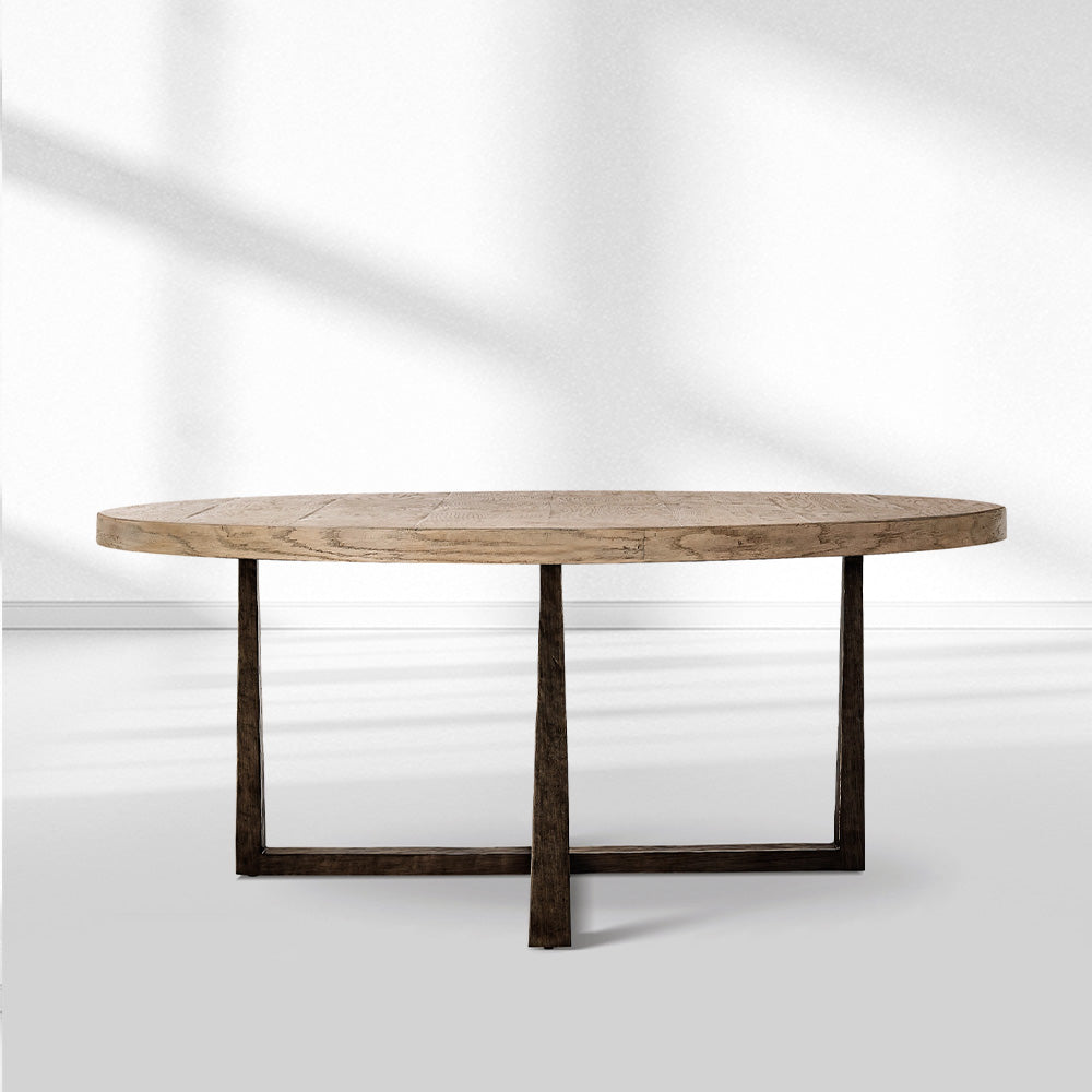 T-Brace Round Dining Table-Fullstarlighting