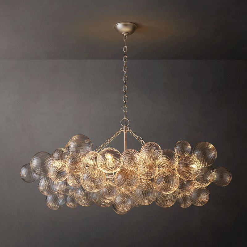 Talia Linear Glass Ball Chandelier 51"