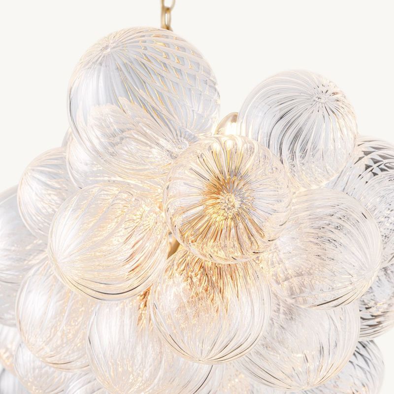Talia Linear Glass Ball Chandelier 51"