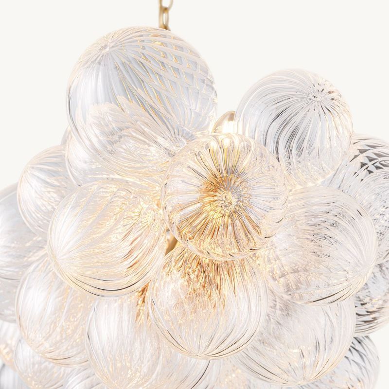 Talia Linear Glass Ball Chandelier 51"