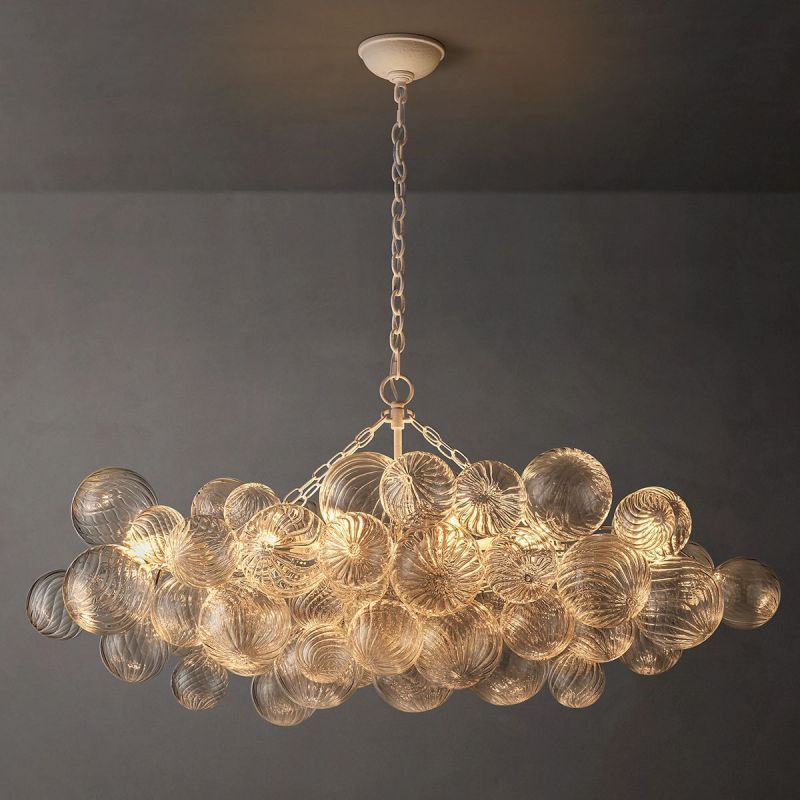 Talia Linear Glass Ball Chandelier 51"