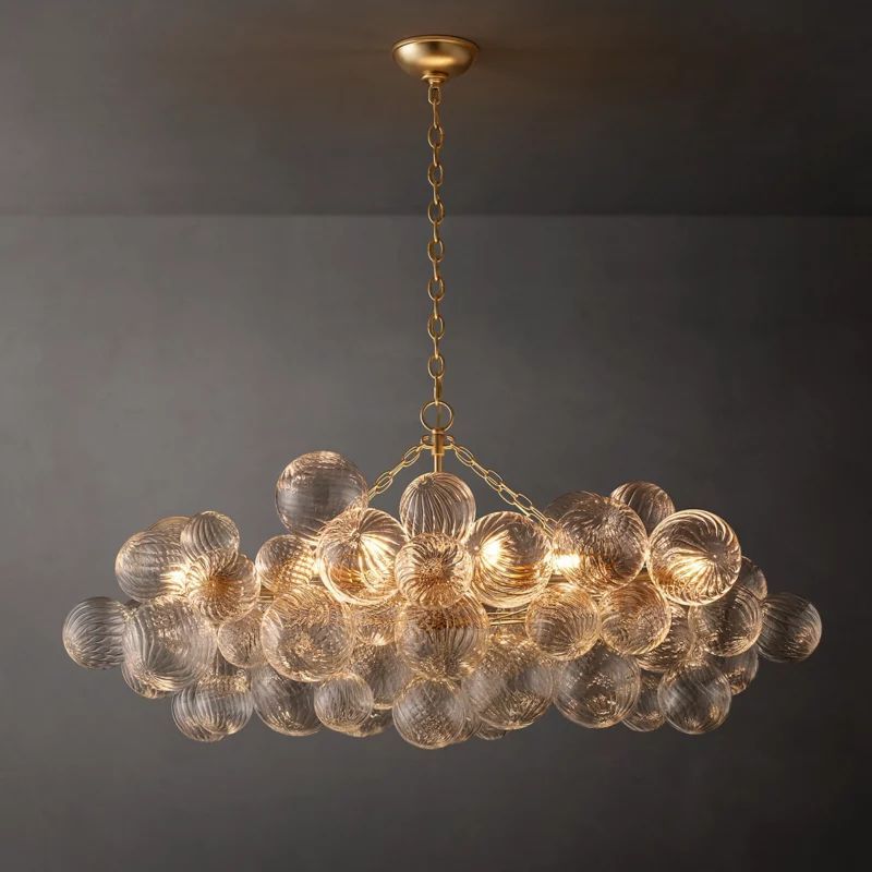 Talia Linear Glass Ball Chandelier 51"