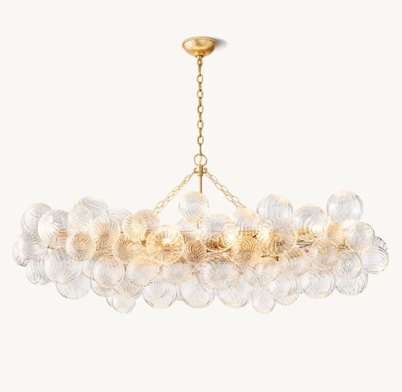Talia Linear Glass Ball Chandelier 63 "