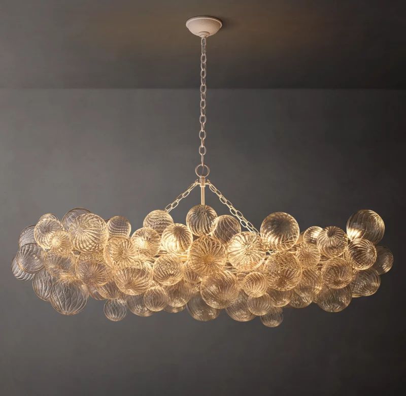 Talia Linear Glass Ball Chandelier 63 "