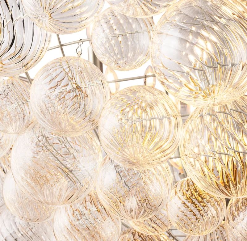 Talia Linear Glass Ball  Chandelier 63 "