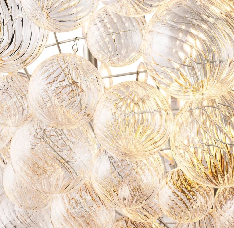 Talia Linear Glass Ball Chandelier 63 "