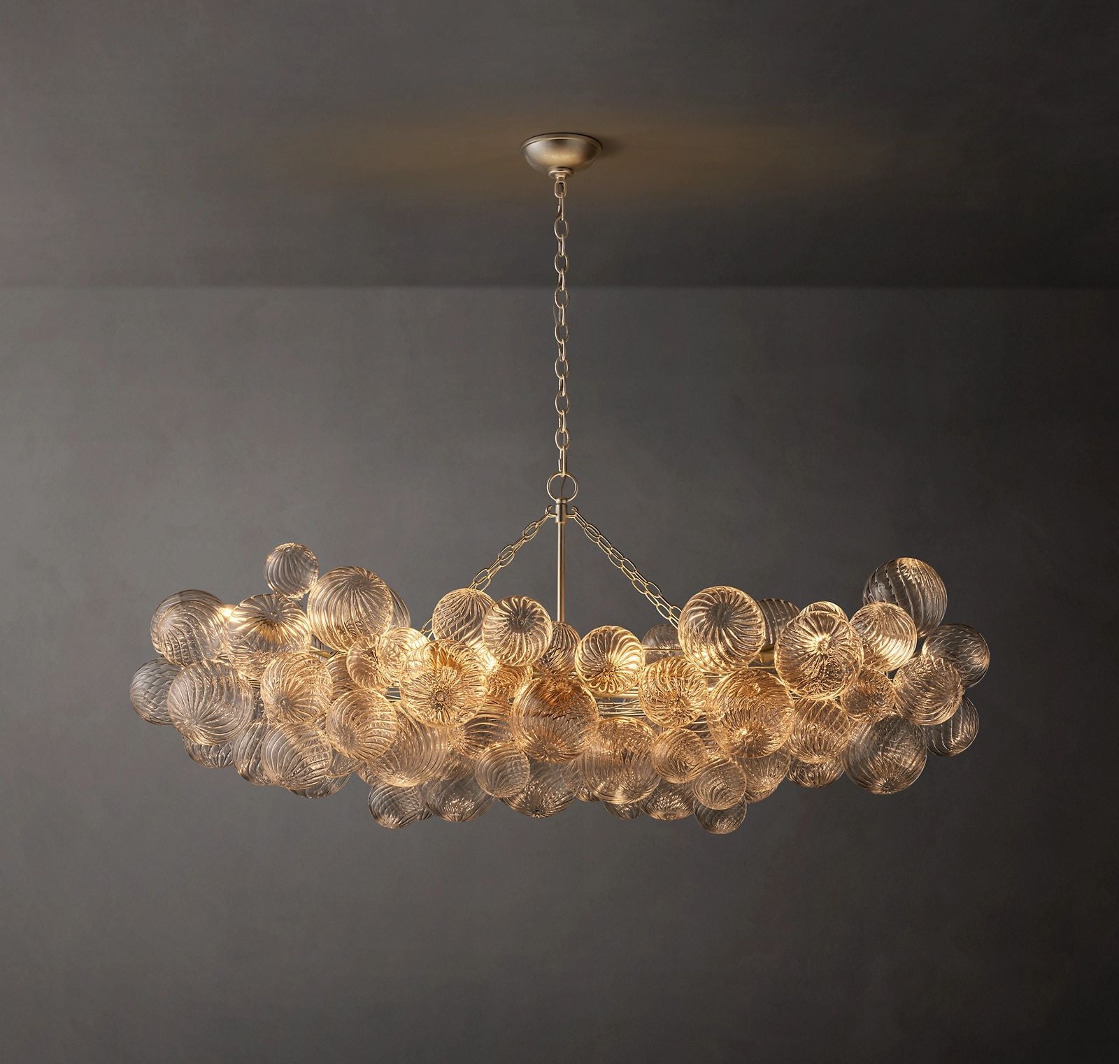 Talia Linear Glass Ball  Chandelier 63 "
