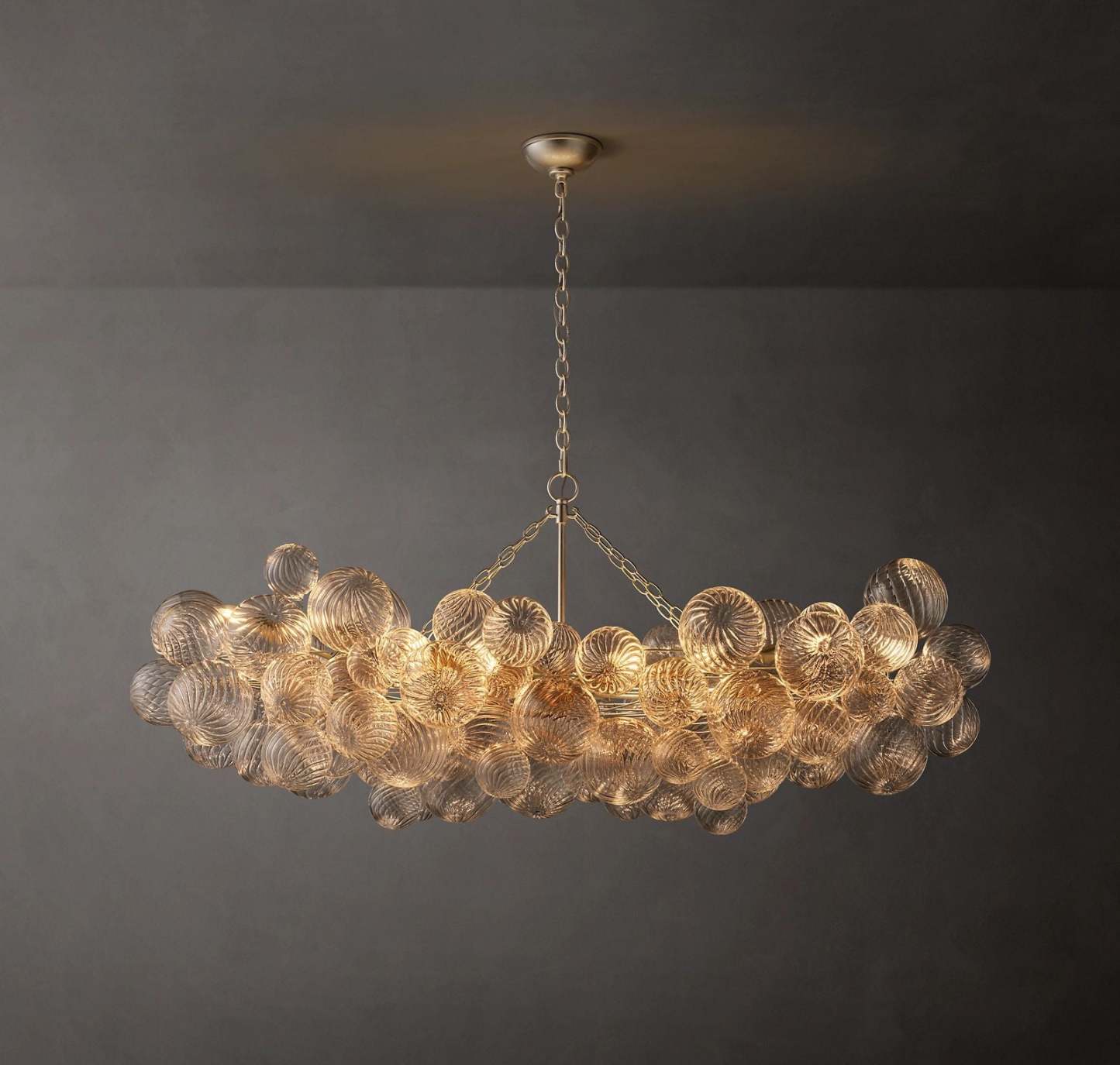 Talia Linear Glass Ball Chandelier 63 "