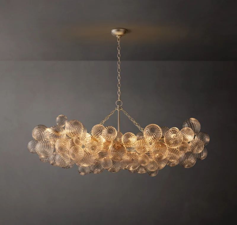 Talia Linear Glass Ball Chandelier 63 "
