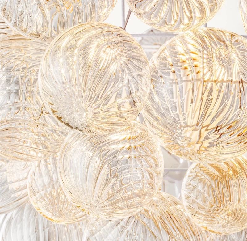 Talia Linear Glass Ball Chandelier 63 "