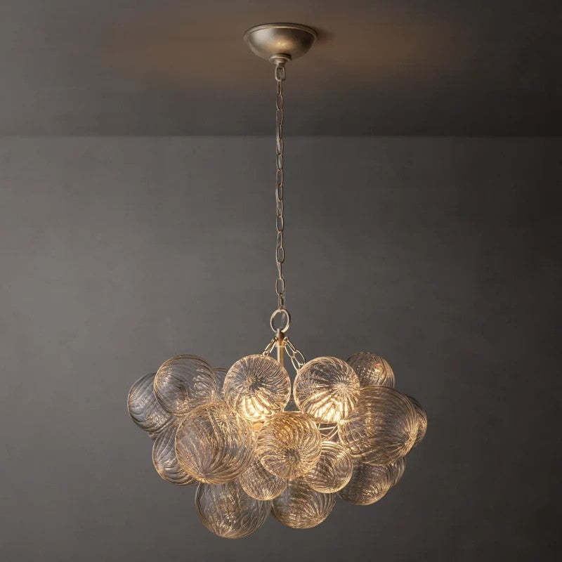 Talia Round Glass Ball Chandelier 24"
