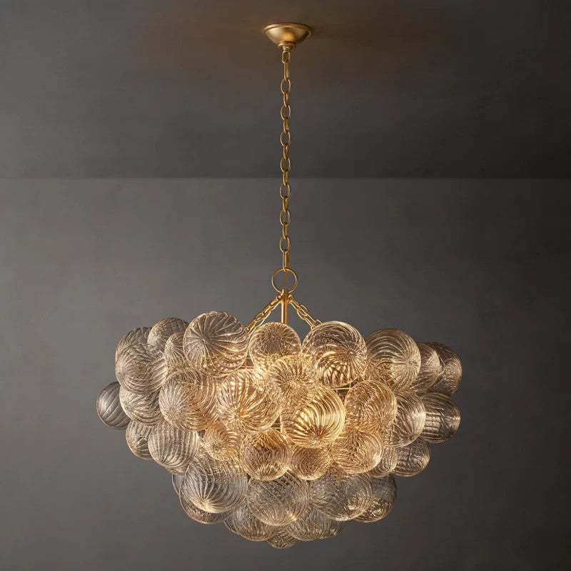 Talia Round Glass Ball Chandelier 33"