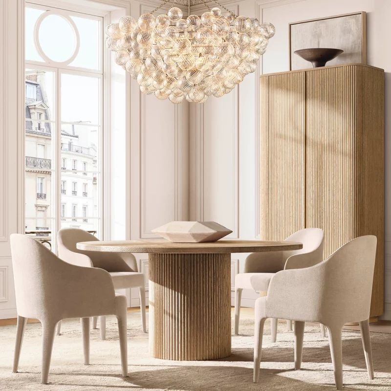 Talia Round Glass Ball Chandelier 66"