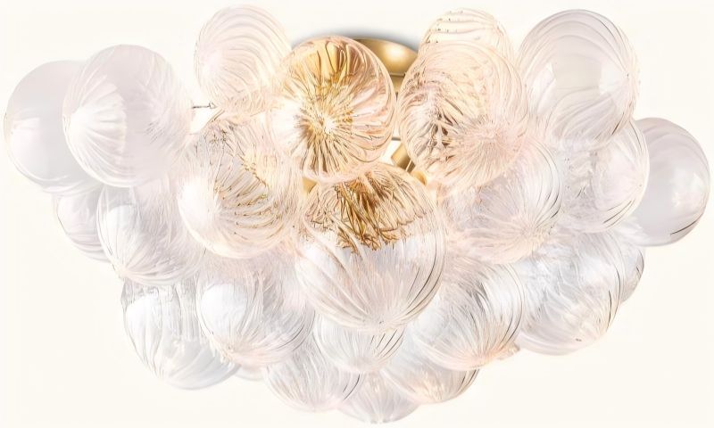 Talia Round Glass Ball Flushmount 25"