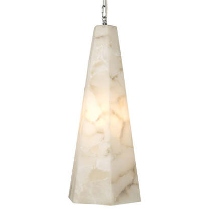 Tall Alabaster Tapered Hexagon Pendant Light-Fullstarlighting