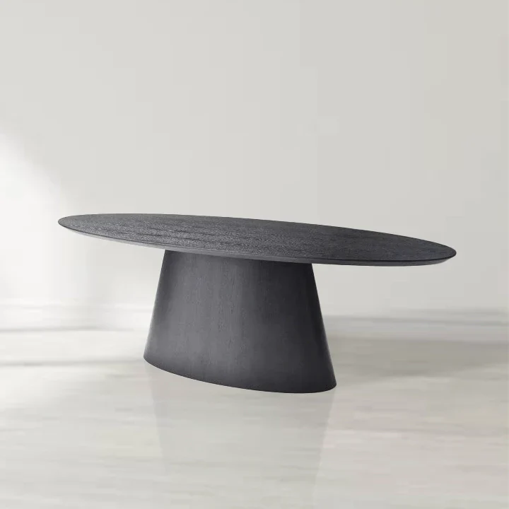 Tavamo Oval Black Oak Dining Table