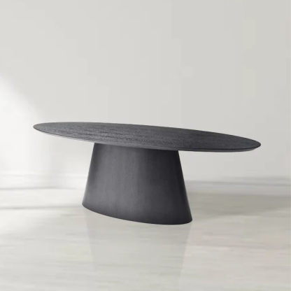 Tavamo Oval Black Oak Dining Table