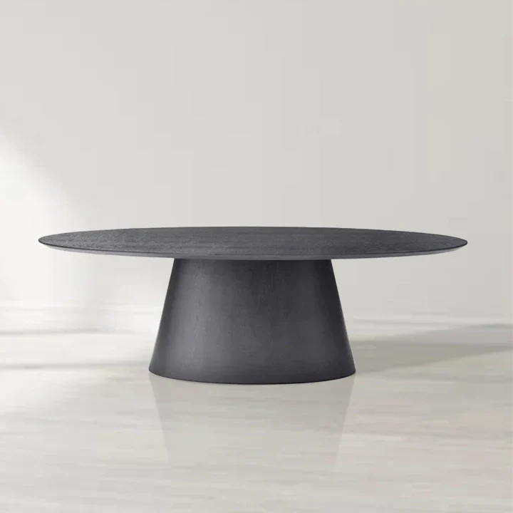 Tavamo Oval Black Oak Dining Table