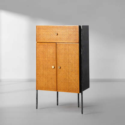 Thomson Metal Frame Rattan Side Cabinet-Fullstarlighting