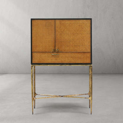 Thomson Metal Frame Rattan Side Cabinet-Fullstarlighting