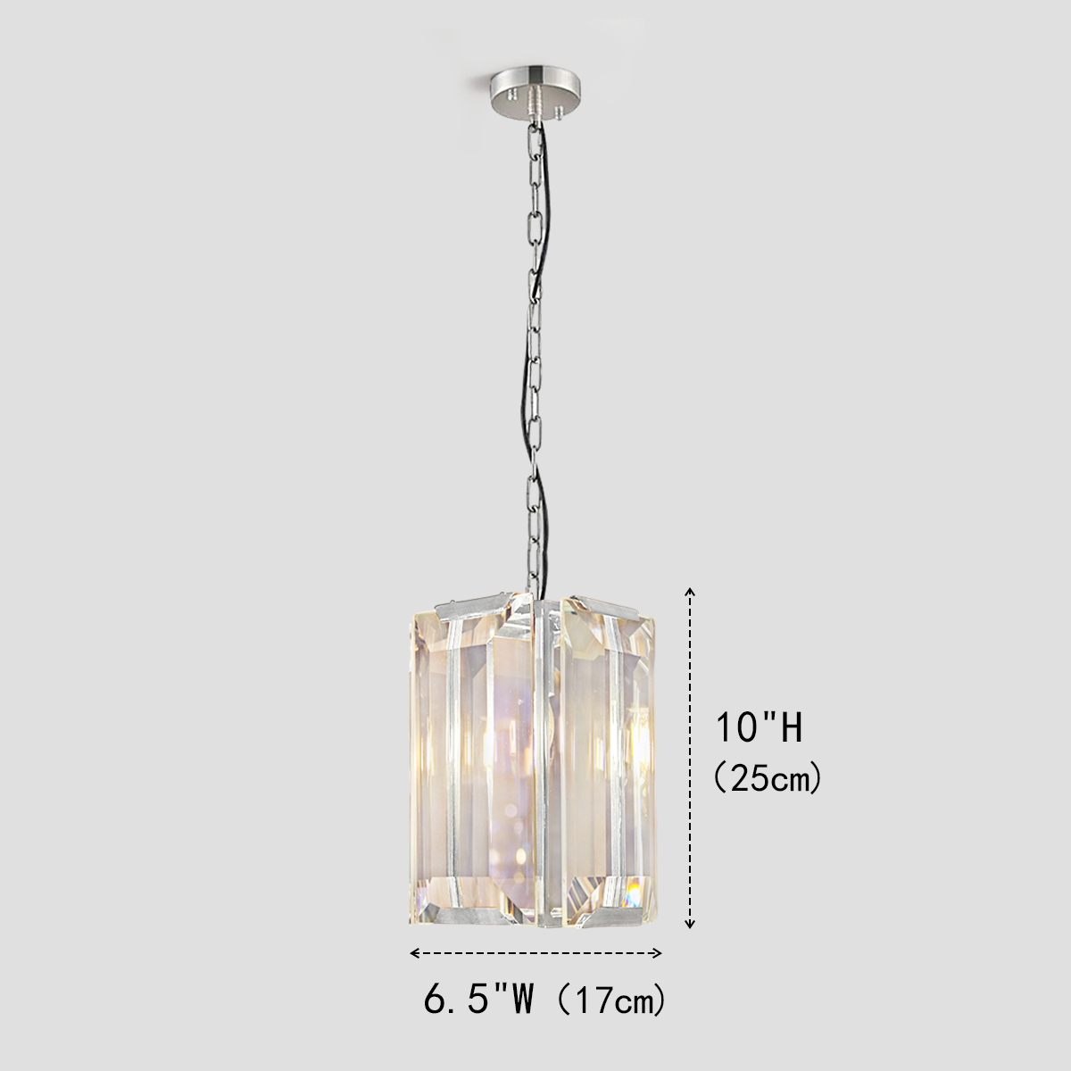 Kiko Square Crystal Pendant-Fullstarlighting
