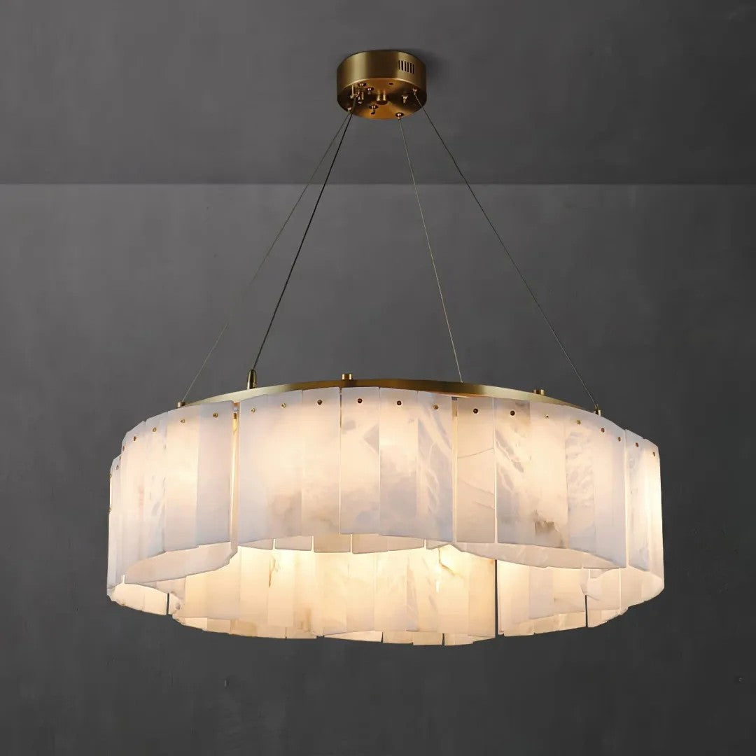 Villar Alabaster Round Chandelier-Fullstarlighting