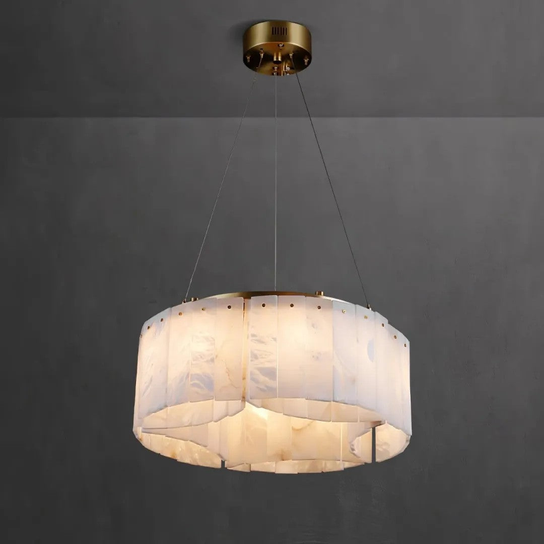 Villar Alabaster Round Chandelier-Fullstarlighting
