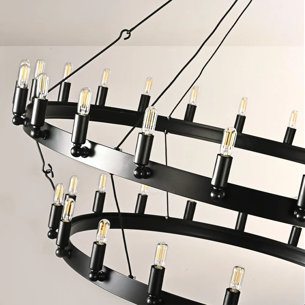 Cereak Vintage Filament 2-Tier Chandelier