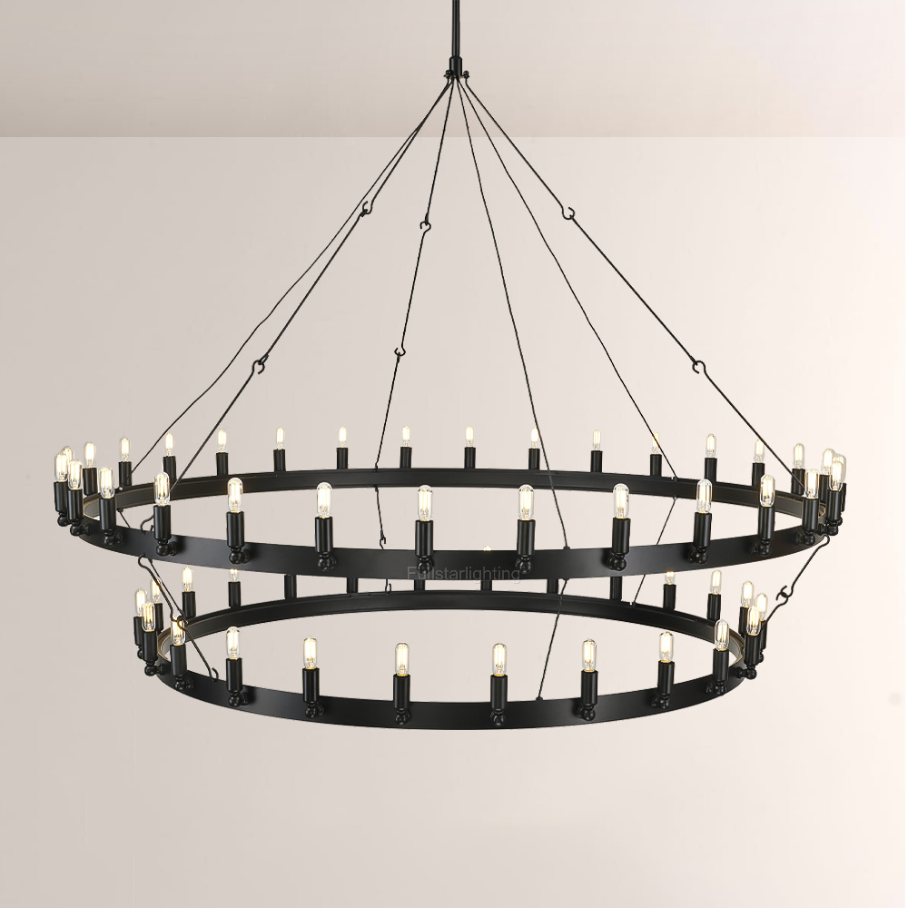 Cereak Vintage Filament 2-Tier Chandelier
