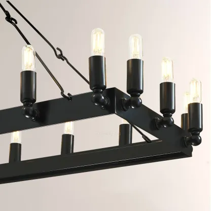 Cereak Vintage Filament Rectangular Chandelier