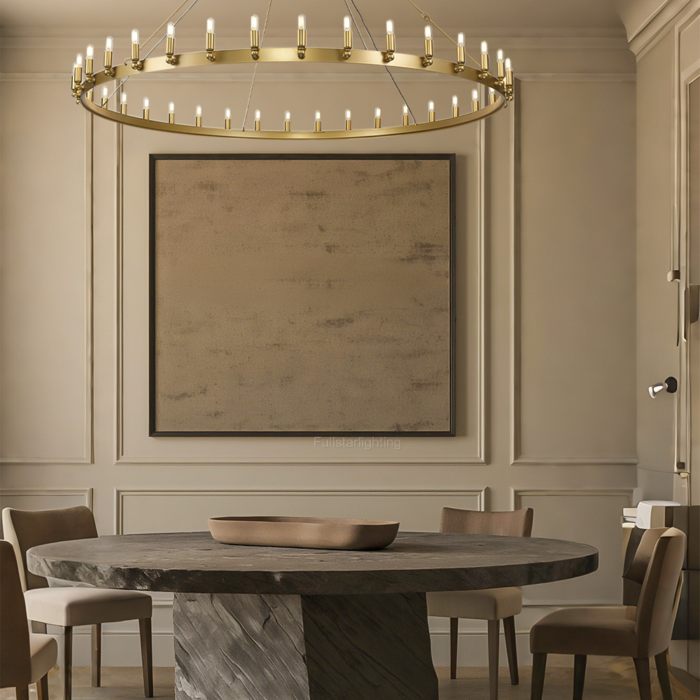 Cereak Vintage Filament Round Chandelier