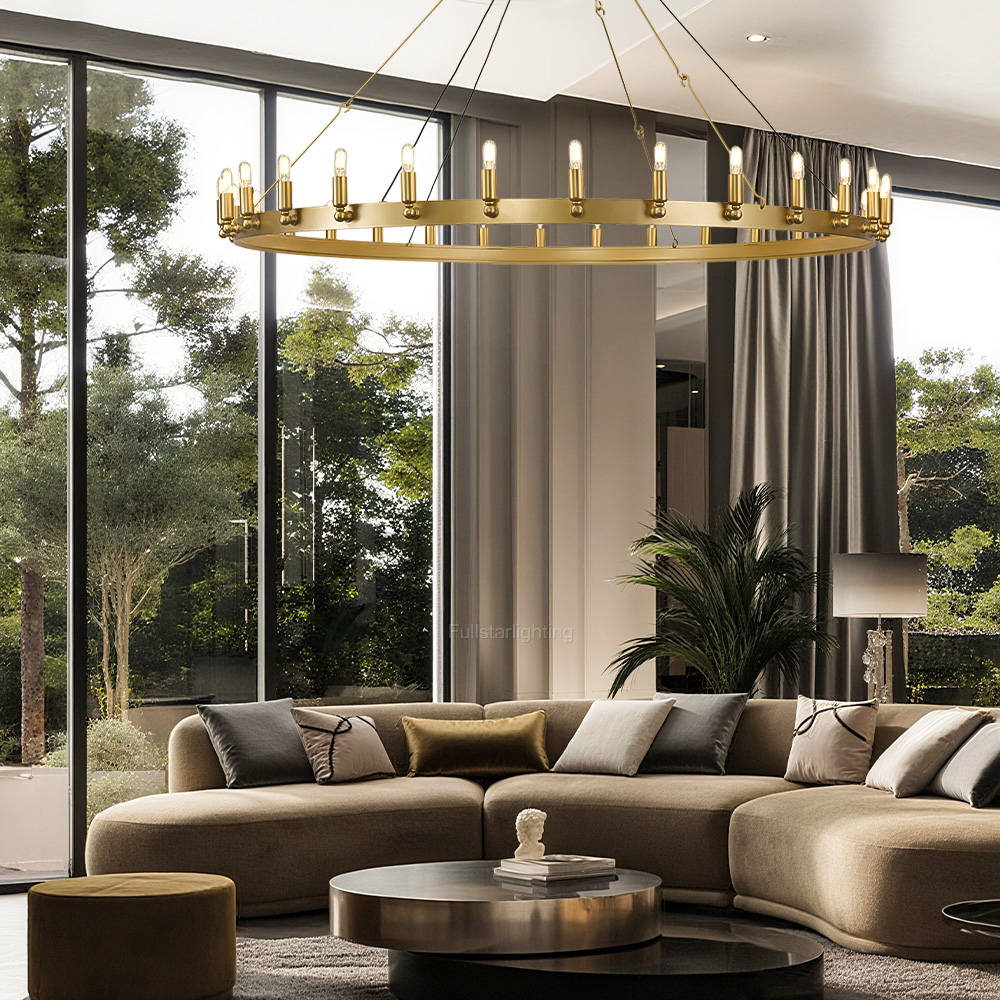 Cereak Vintage Filament Round Chandelier