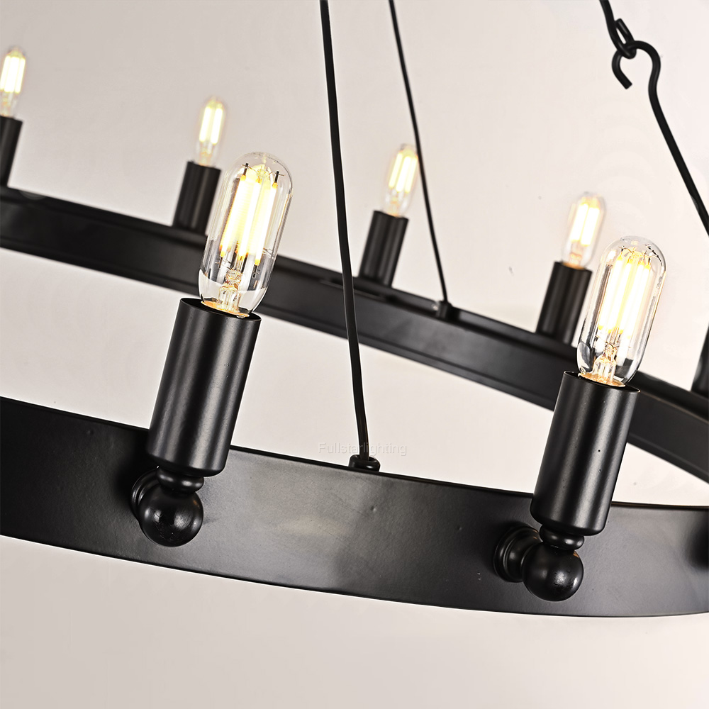 Cereak Vintage Filament Round Chandelier