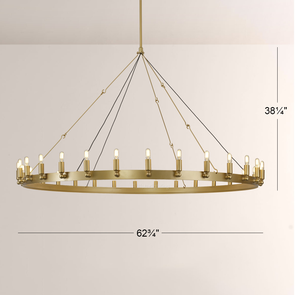 Cereak Vintage Filament Round Chandelier